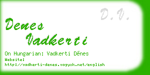 denes vadkerti business card